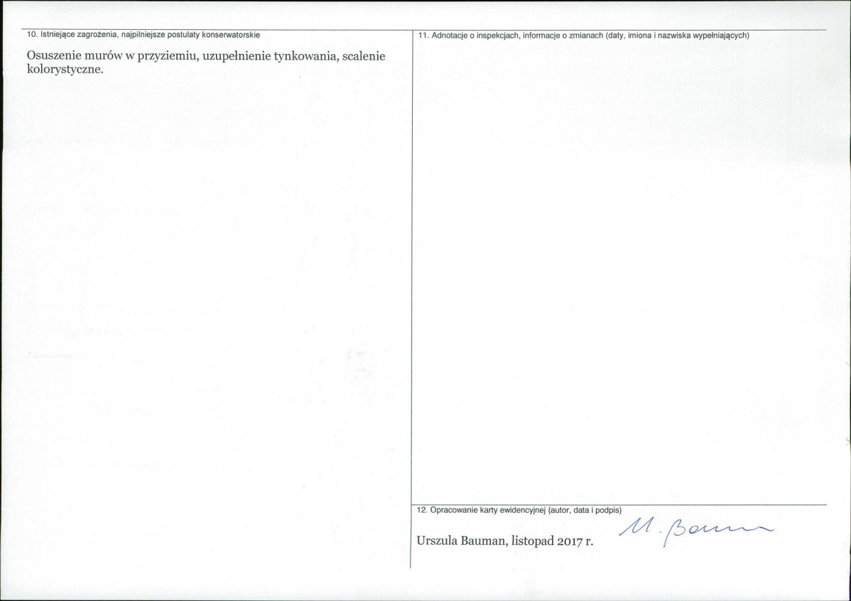 KEZN - Karta obiektu niewpisanego do rejestru, skan nr 2