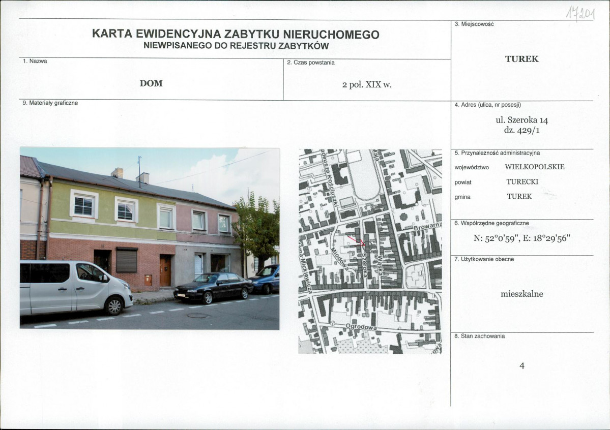 KEZN - Karta obiektu niewpisanego do rejestru, skan nr 1