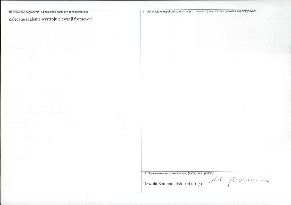 KEZN - Karta obiektu niewpisanego do rejestru, skan nr 2