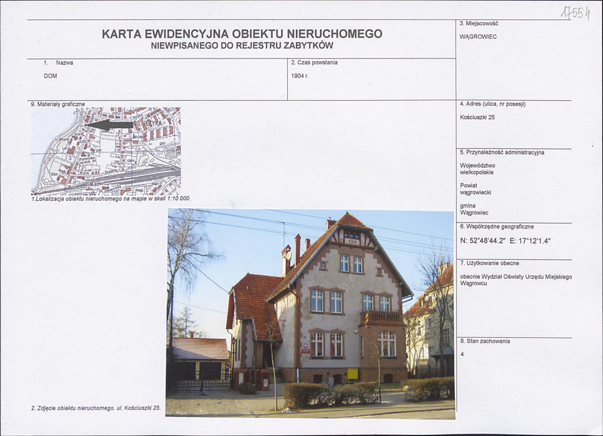 KEZN - Karta obiektu niewpisanego do rejestru, skan nr 1
