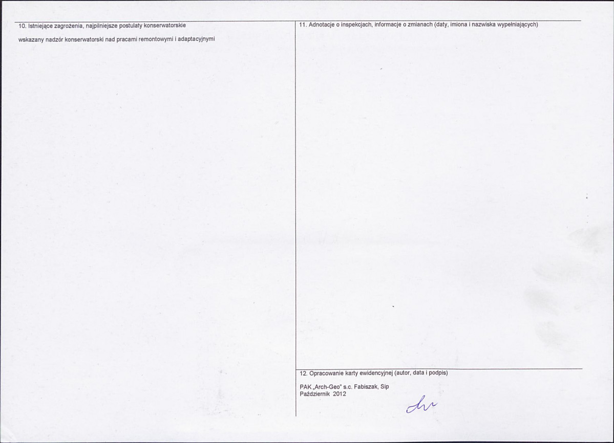 KEZN - Karta obiektu niewpisanego do rejestru, skan nr 2