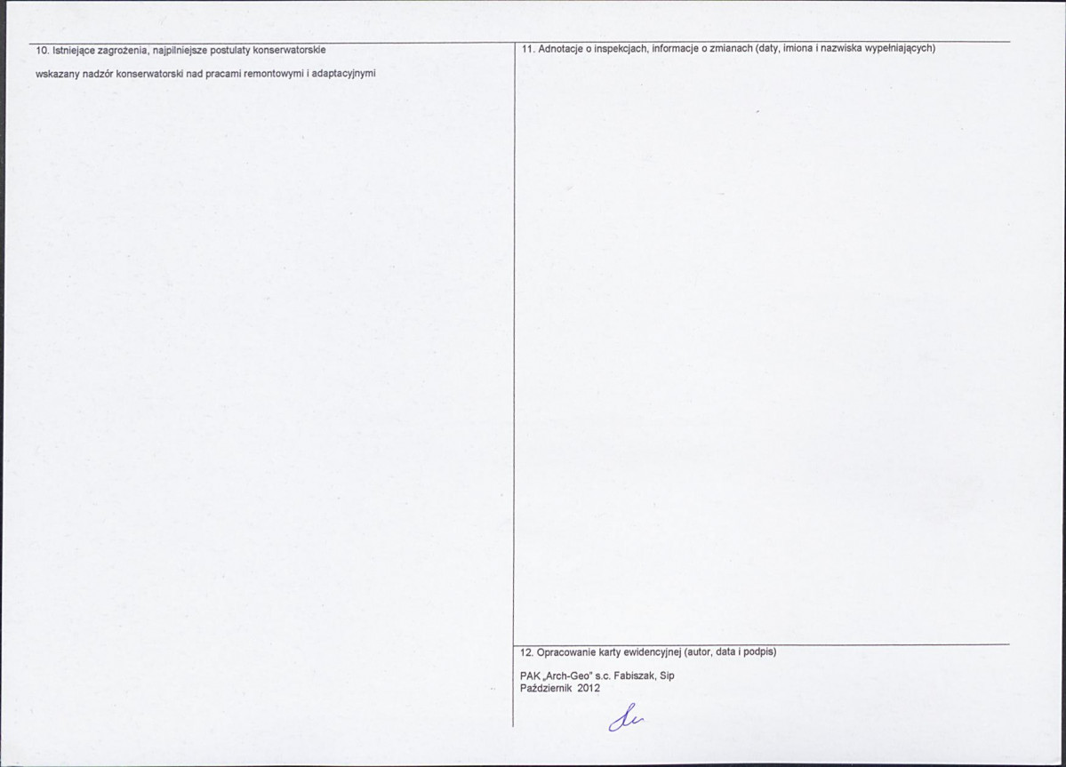 KEZN - Karta obiektu niewpisanego do rejestru, skan nr 2