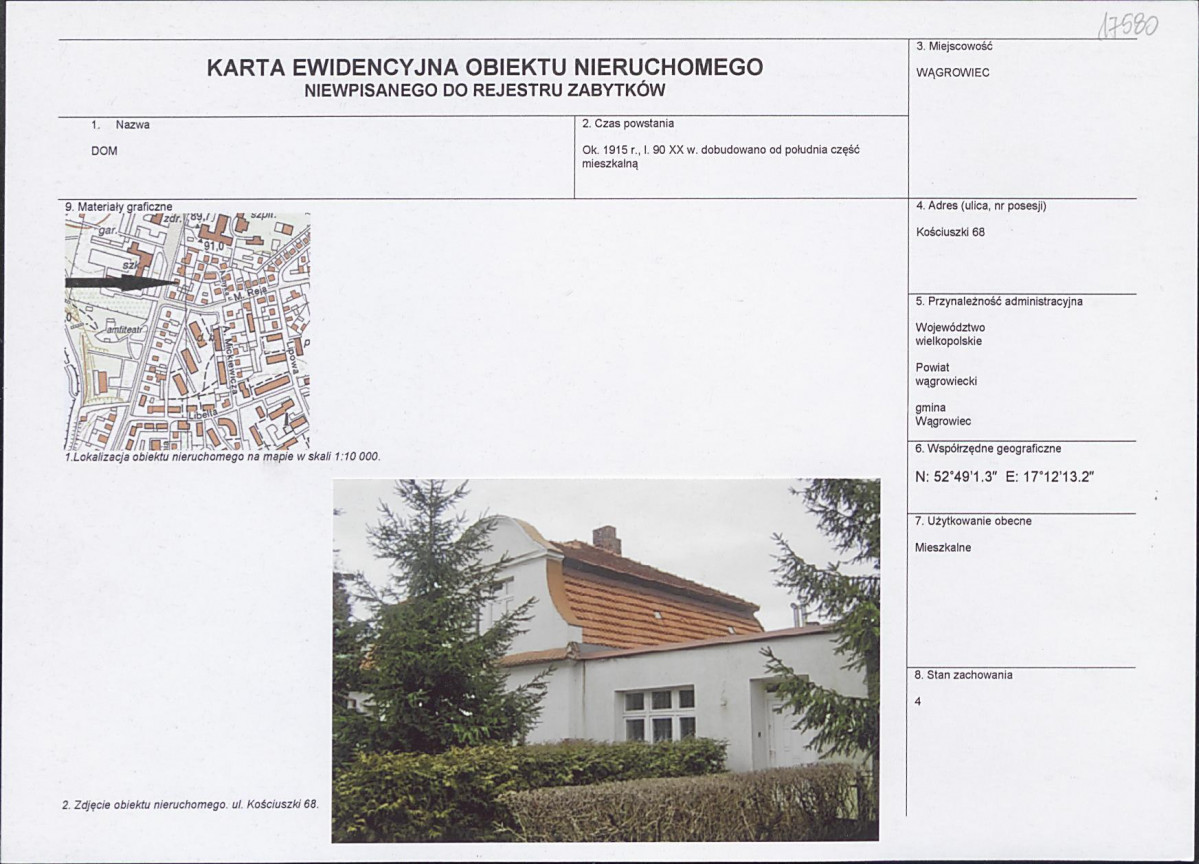 KEZN - Karta obiektu niewpisanego do rejestru, skan nr 1