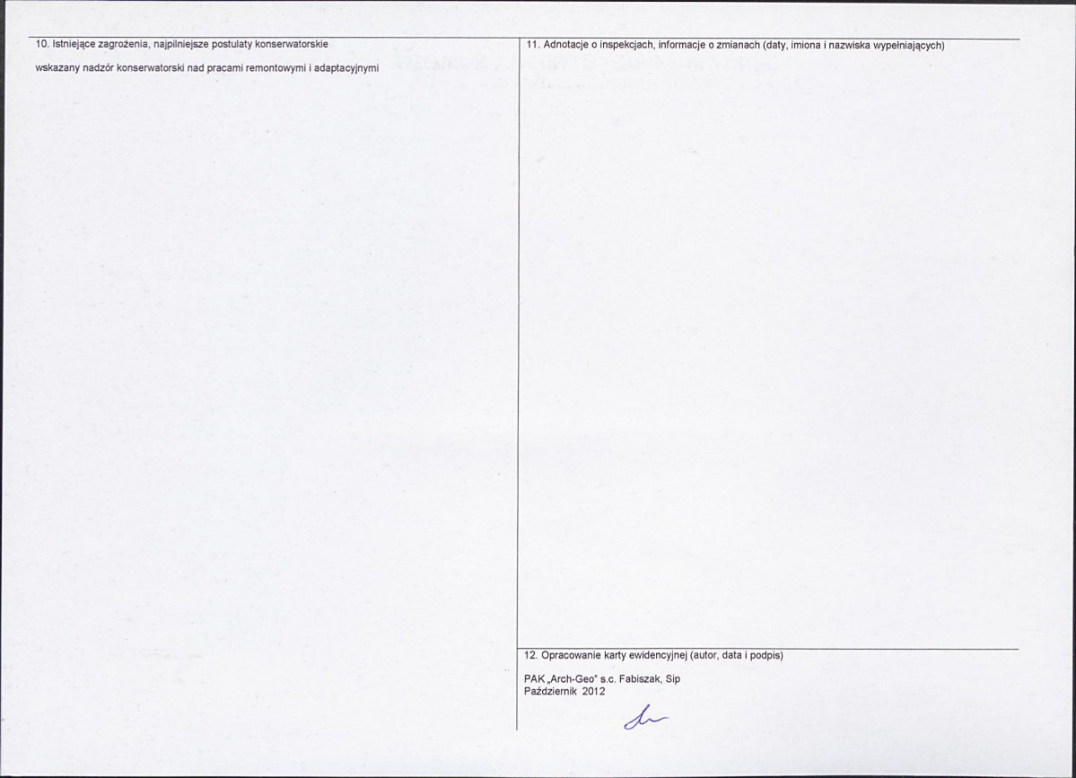 KEZN - Karta obiektu niewpisanego do rejestru, skan nr 2