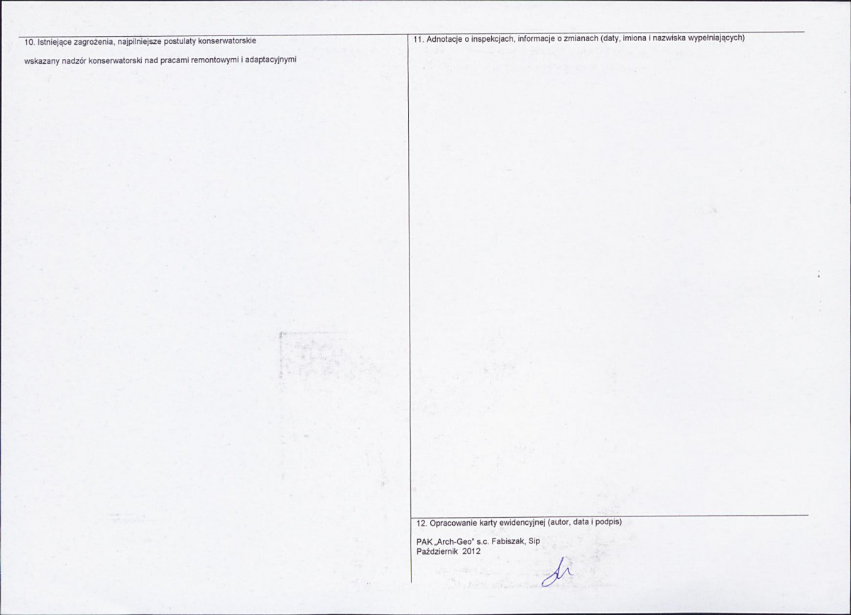 KEZN - Karta obiektu niewpisanego do rejestru, skan nr 2