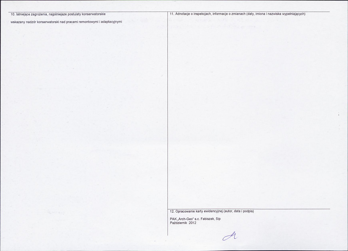 KEZN - Karta obiektu niewpisanego do rejestru, skan nr 2