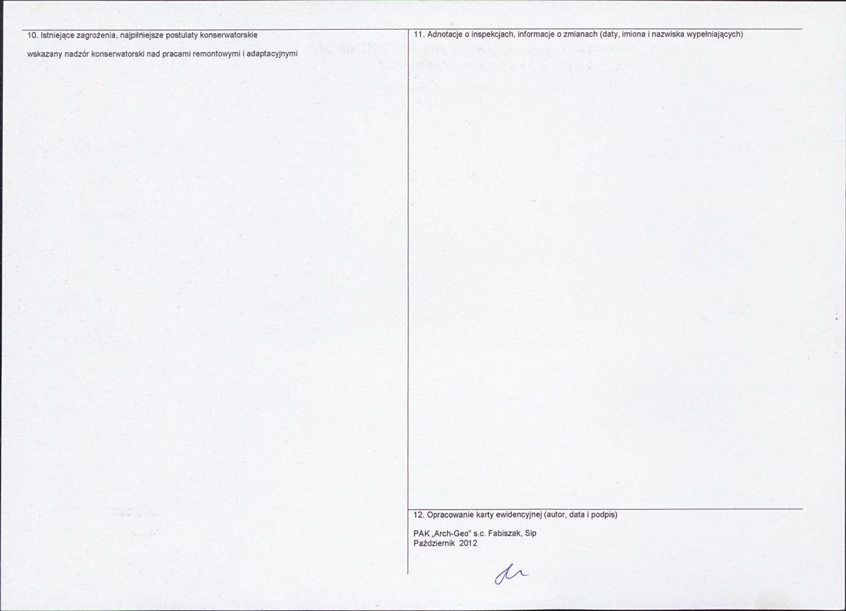 KEZN - Karta obiektu niewpisanego do rejestru, skan nr 2