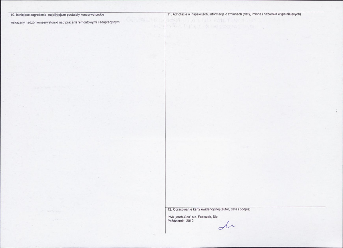 KEZN - Karta obiektu niewpisanego do rejestru, skan nr 2