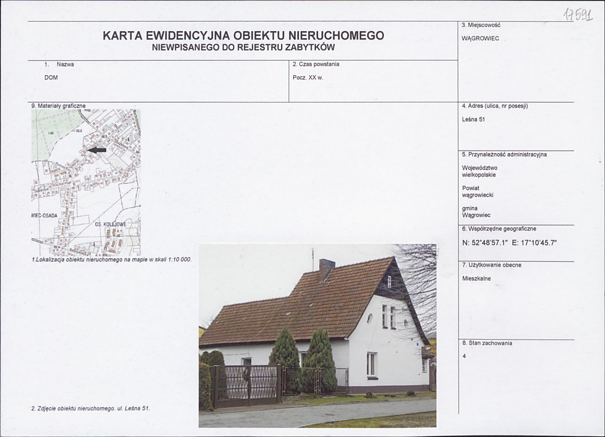 KEZN - Karta obiektu niewpisanego do rejestru, skan nr 1