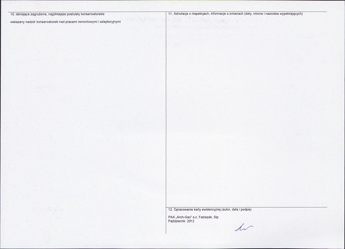 KEZN - Karta obiektu niewpisanego do rejestru, skan nr 2