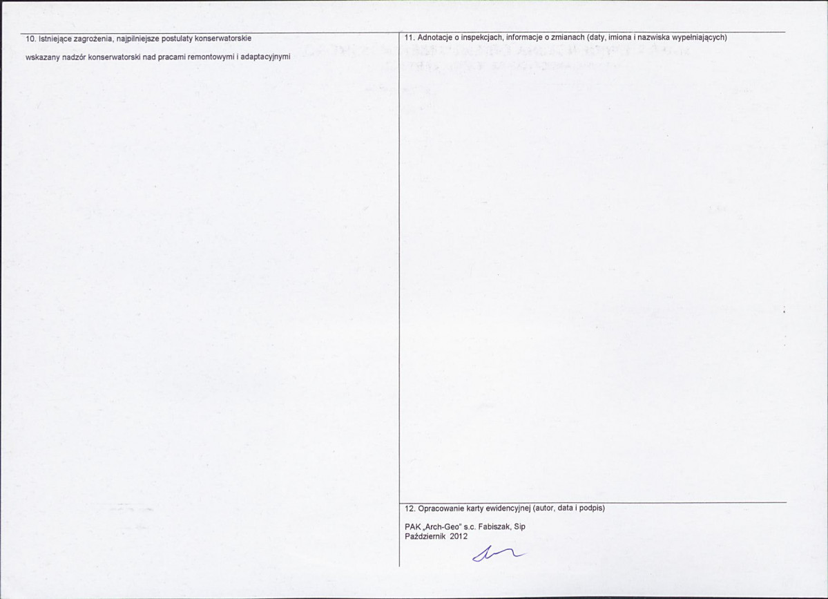 KEZN - Karta obiektu niewpisanego do rejestru, skan nr 2