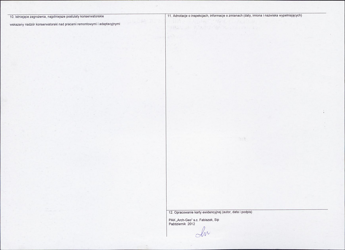KEZN - Karta obiektu niewpisanego do rejestru, skan nr 2