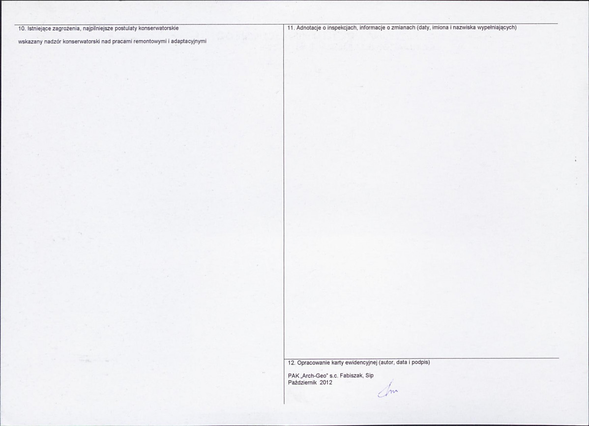 KEZN - Karta obiektu niewpisanego do rejestru, skan nr 2