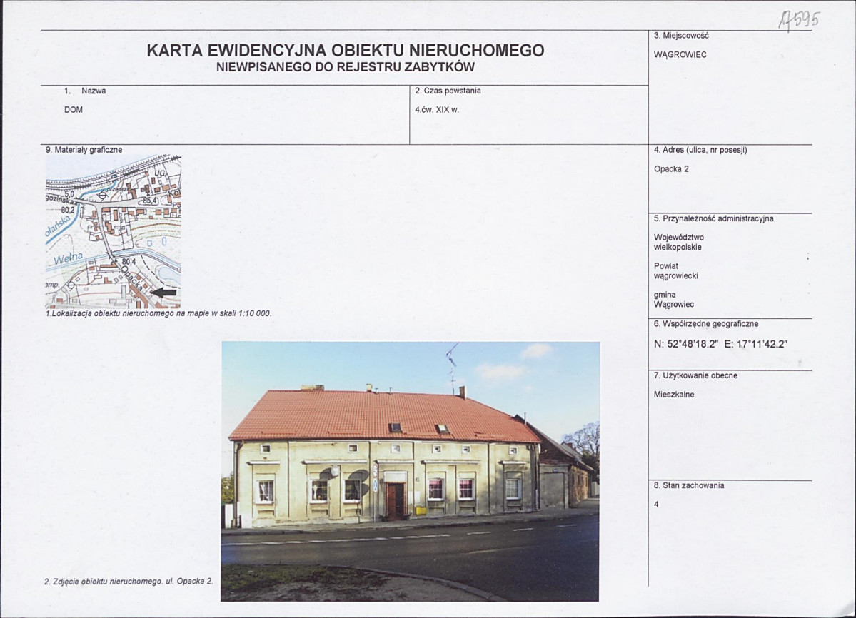 KEZN - Karta obiektu niewpisanego do rejestru, skan nr 1
