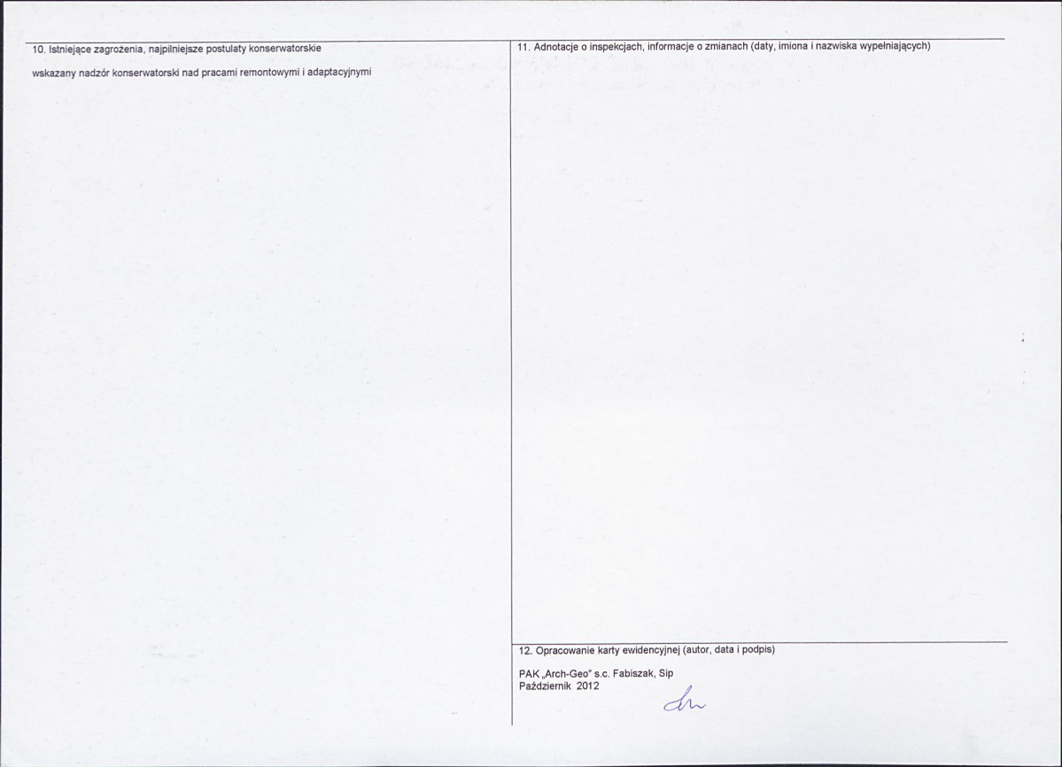 KEZN - Karta obiektu niewpisanego do rejestru, skan nr 2