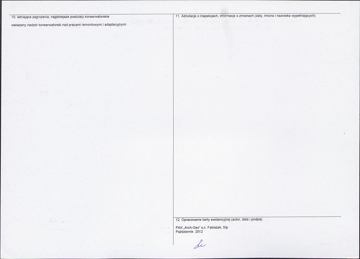 KEZN - Karta obiektu niewpisanego do rejestru, skan nr 2