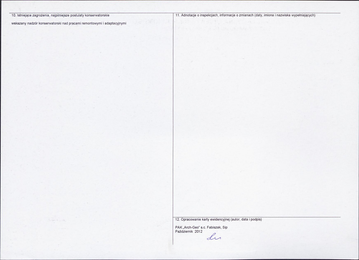 KEZN - Karta obiektu niewpisanego do rejestru, skan nr 2
