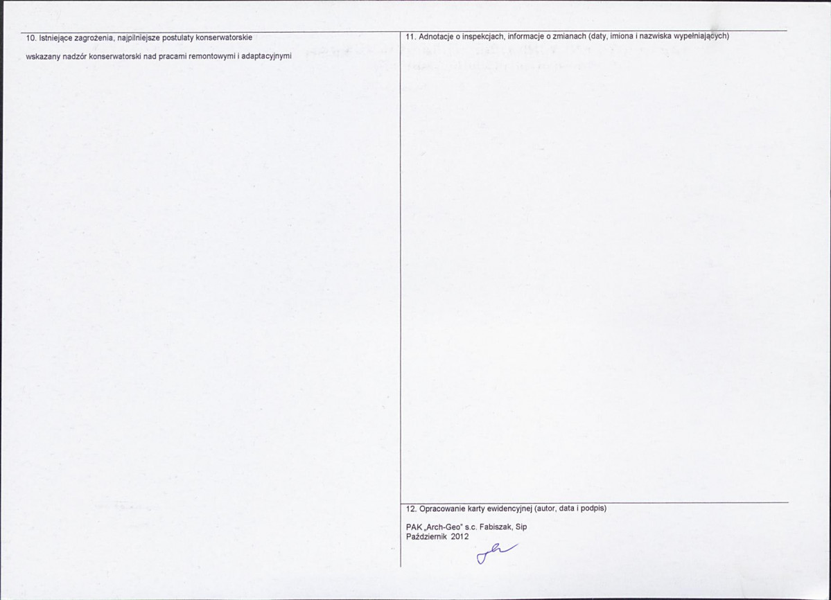 KEZN - Karta obiektu niewpisanego do rejestru, skan nr 2