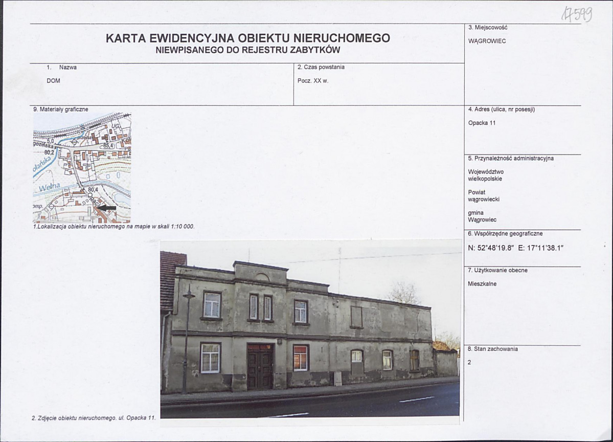 KEZN - Karta obiektu niewpisanego do rejestru, skan nr 1