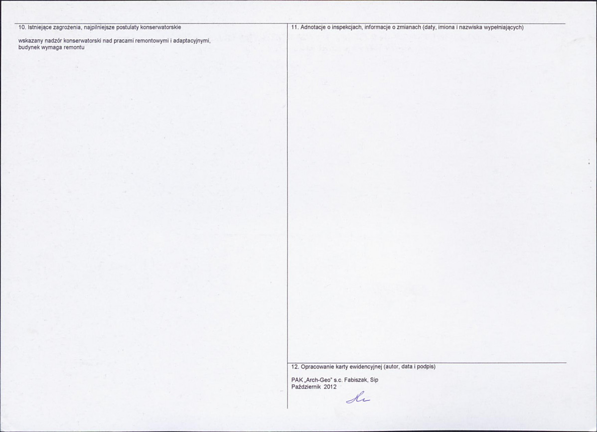KEZN - Karta obiektu niewpisanego do rejestru, skan nr 2