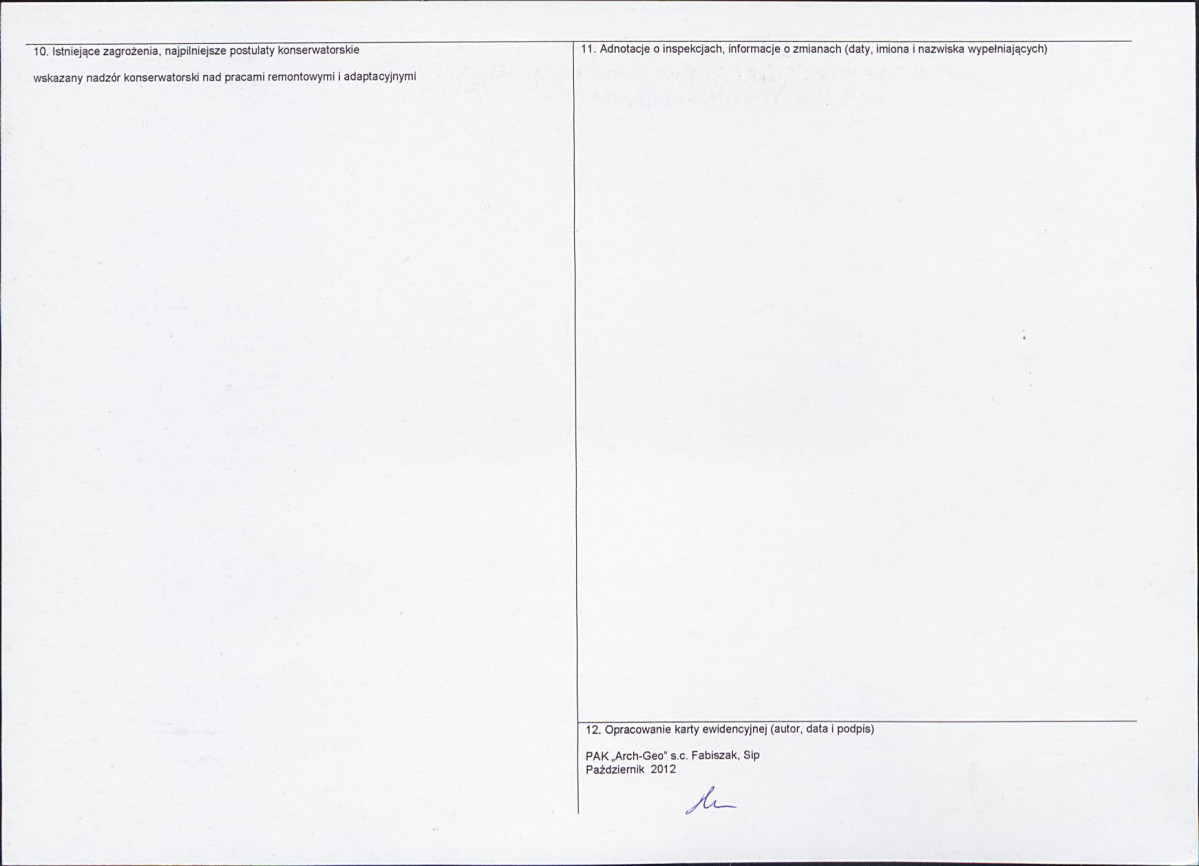 KEZN - Karta obiektu niewpisanego do rejestru, skan nr 2