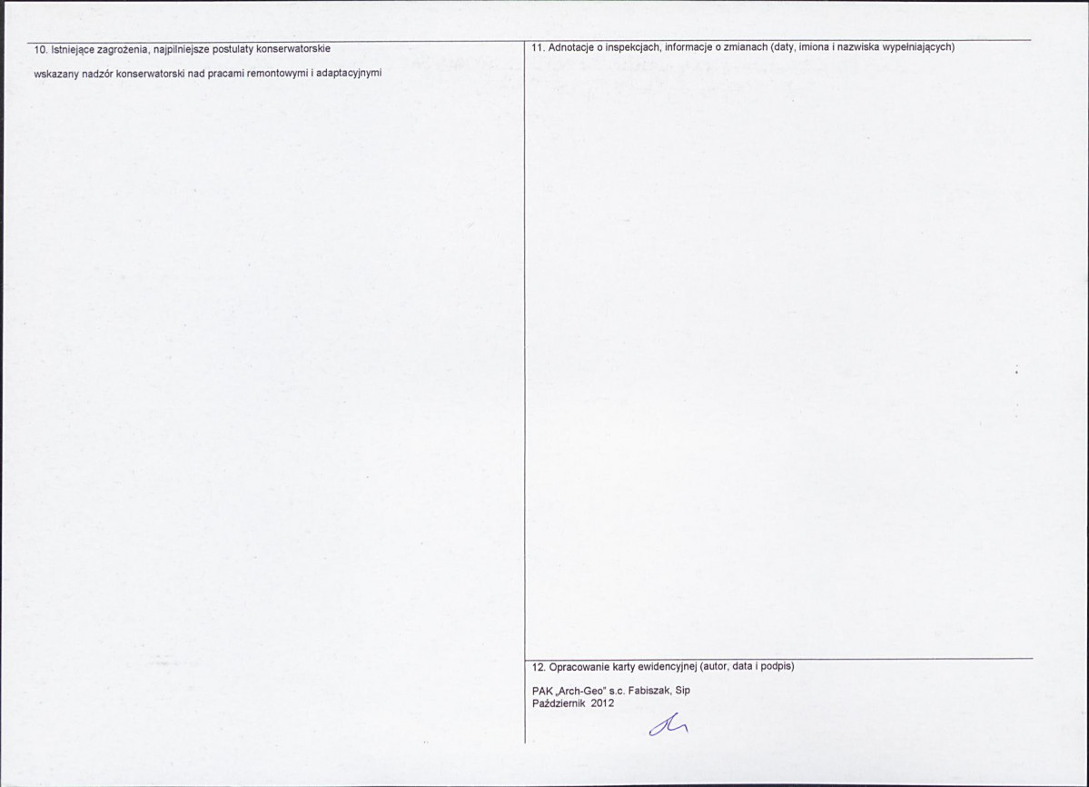KEZN - Karta obiektu niewpisanego do rejestru, skan nr 2
