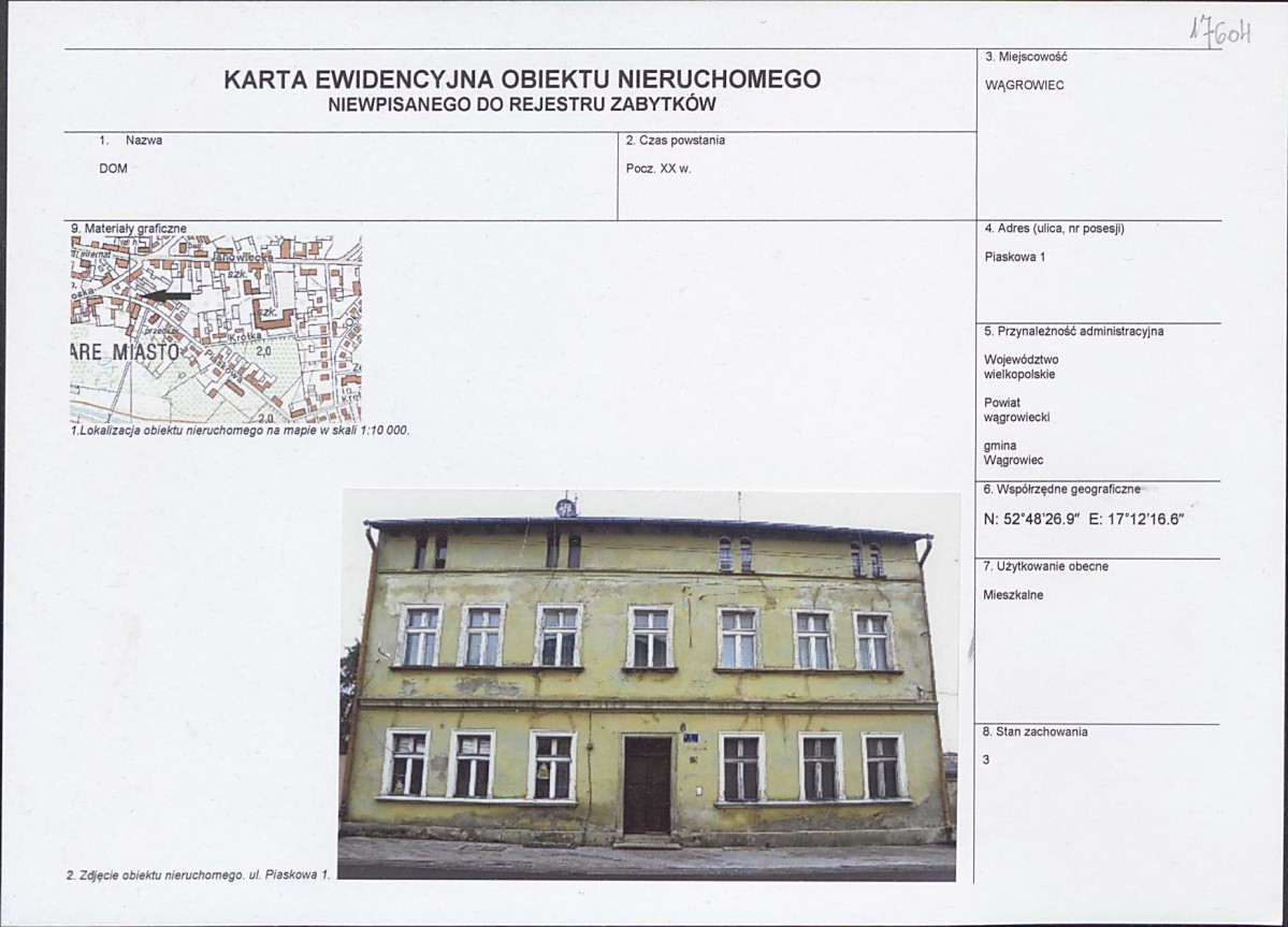 KEZN - Karta obiektu niewpisanego do rejestru, skan nr 1