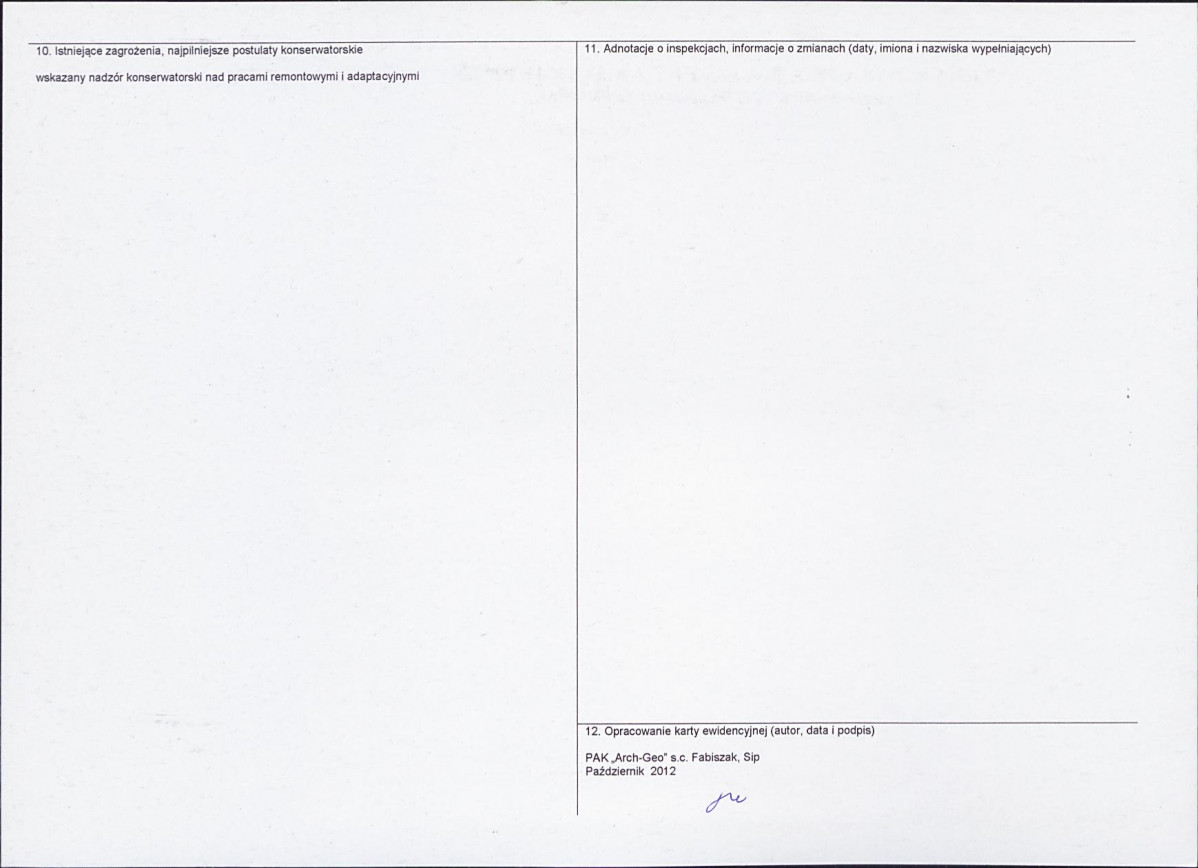 KEZN - Karta obiektu niewpisanego do rejestru, skan nr 2