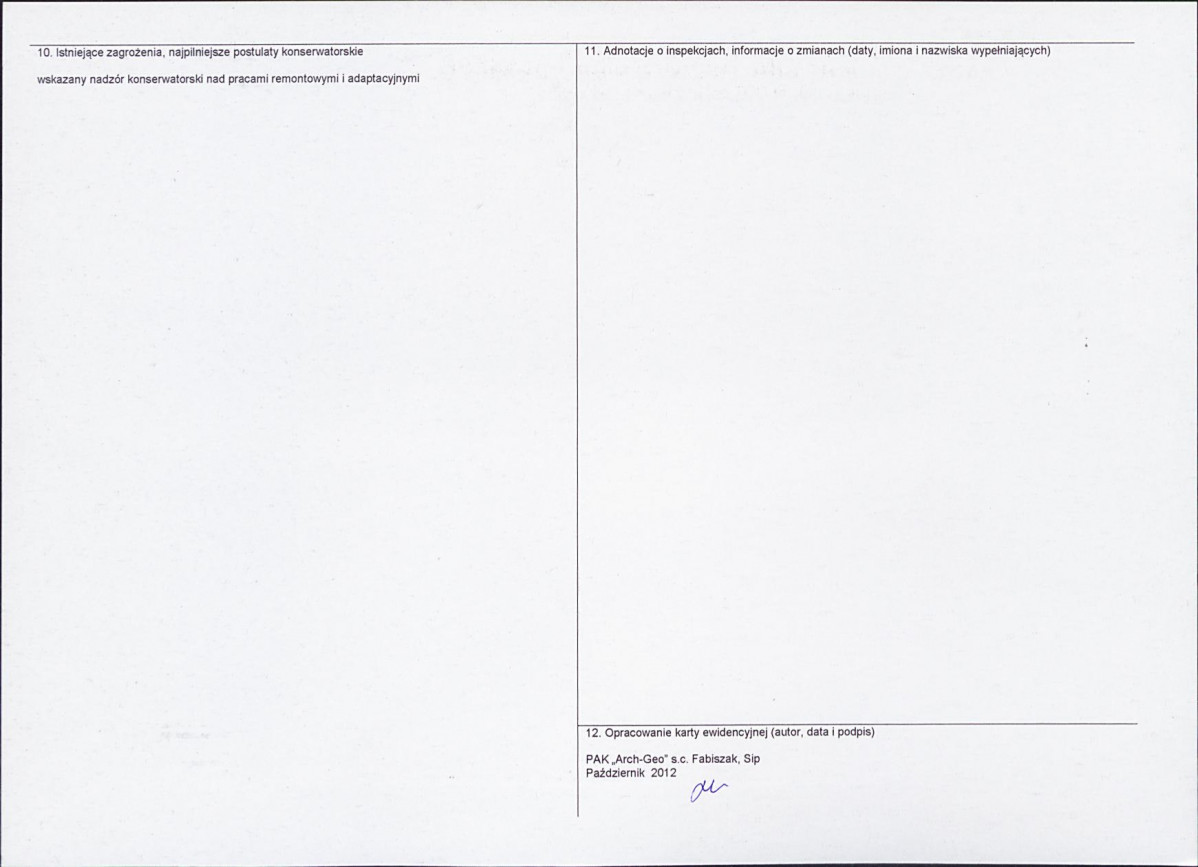 KEZN - Karta obiektu niewpisanego do rejestru, skan nr 2