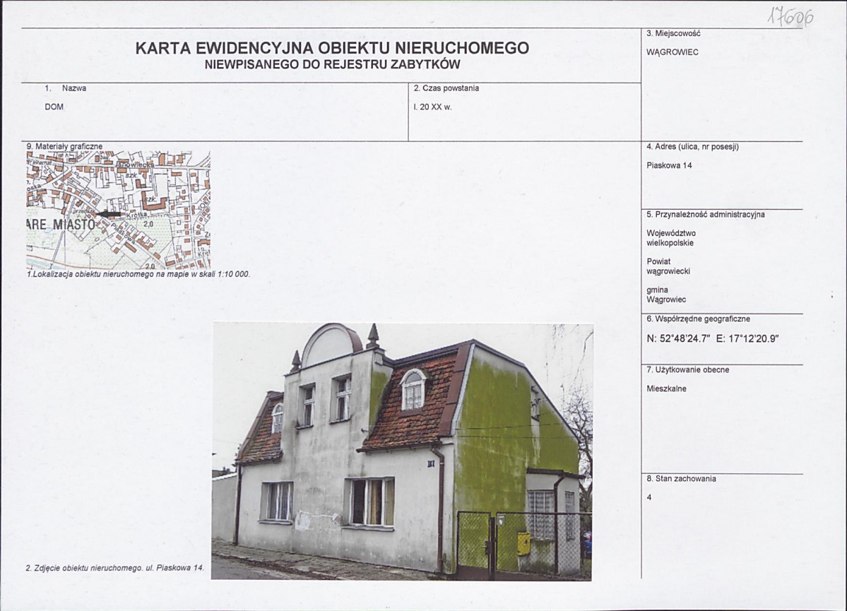 KEZN - Karta obiektu niewpisanego do rejestru, skan nr 1