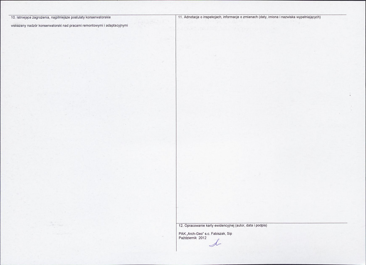 KEZN - Karta obiektu niewpisanego do rejestru, skan nr 2