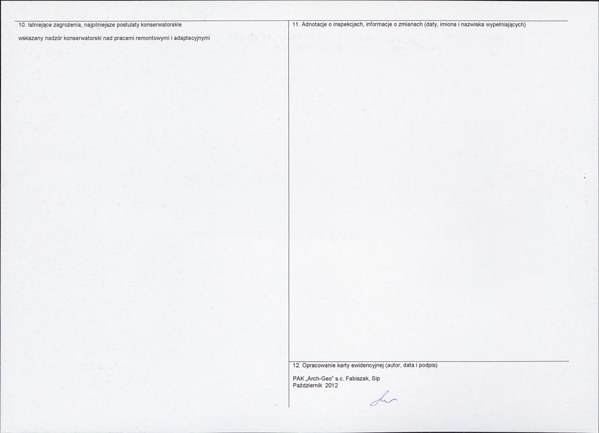 KEZN - Karta obiektu niewpisanego do rejestru, skan nr 2