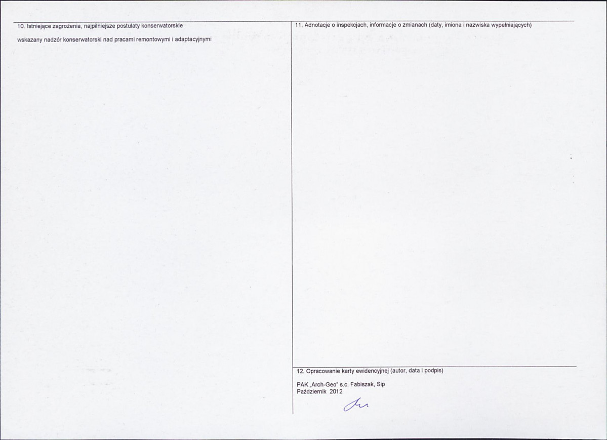 KEZN - Karta obiektu niewpisanego do rejestru, skan nr 2