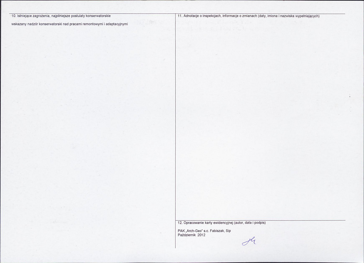 KEZN - Karta obiektu niewpisanego do rejestru, skan nr 2