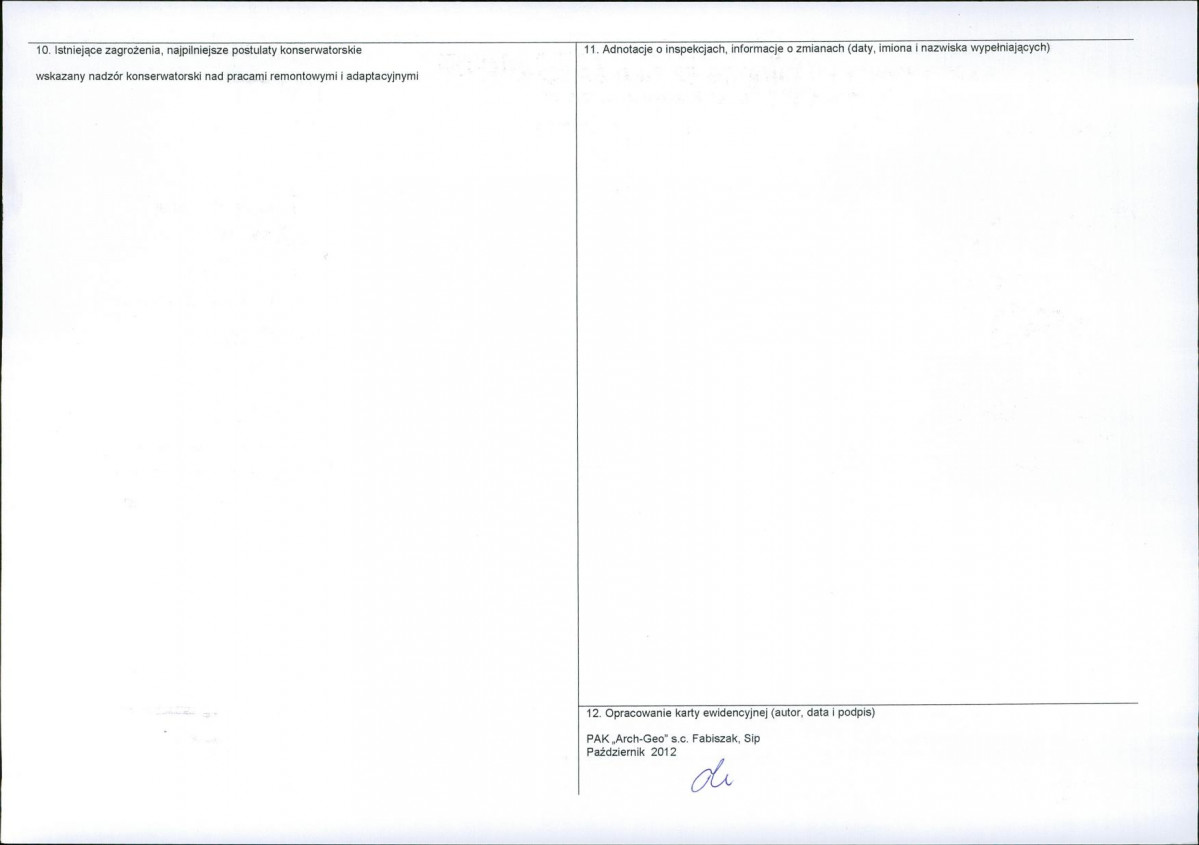 KEZN - Karta obiektu niewpisanego do rejestru, skan nr 2