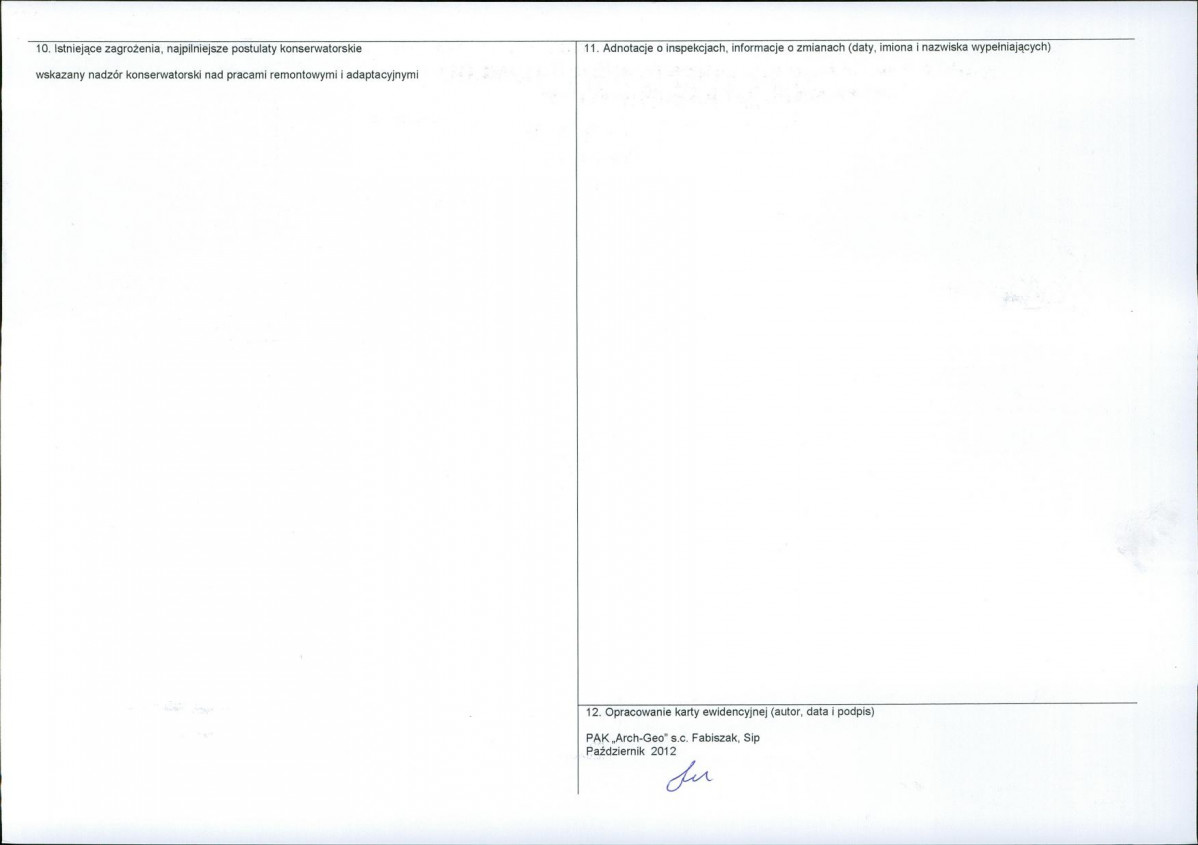 KEZN - Karta obiektu niewpisanego do rejestru, skan nr 2