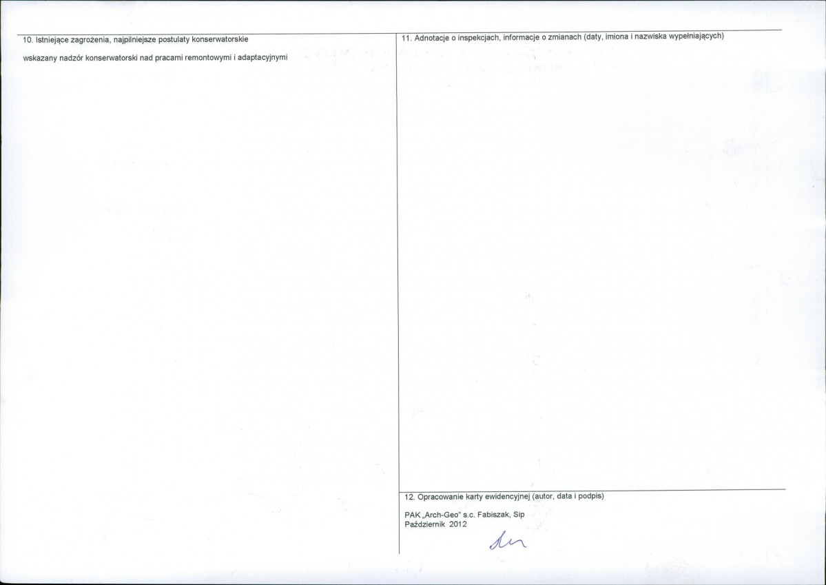 KEZN - Karta obiektu niewpisanego do rejestru, skan nr 2