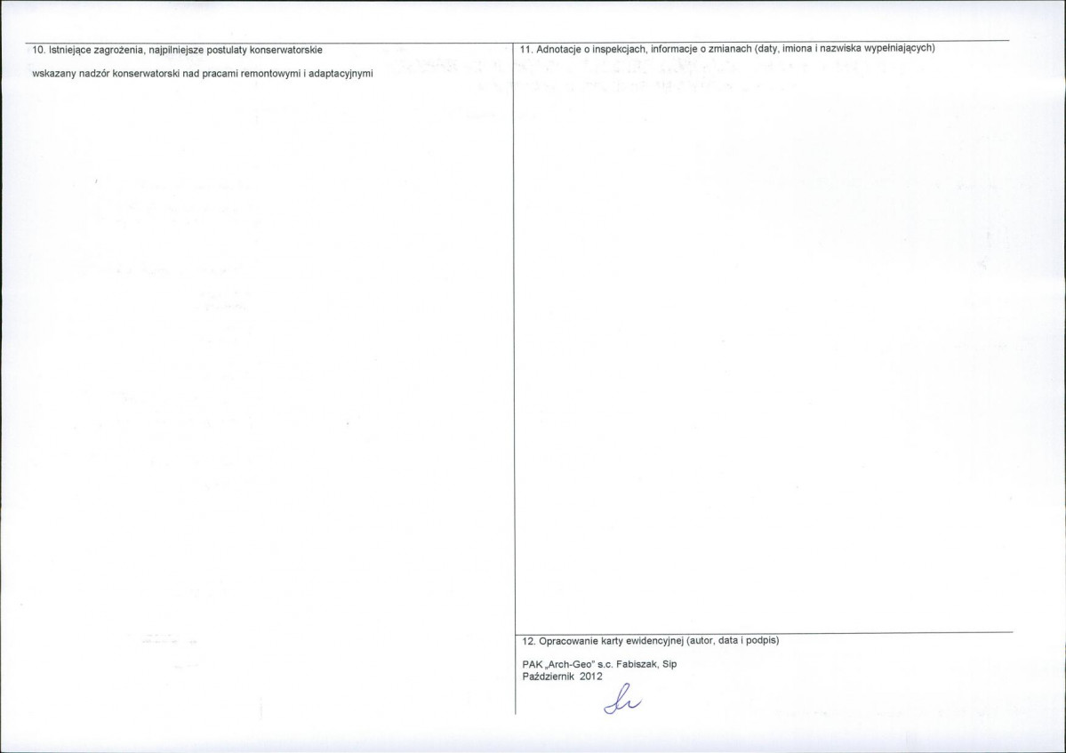 KEZN - Karta obiektu niewpisanego do rejestru, skan nr 2