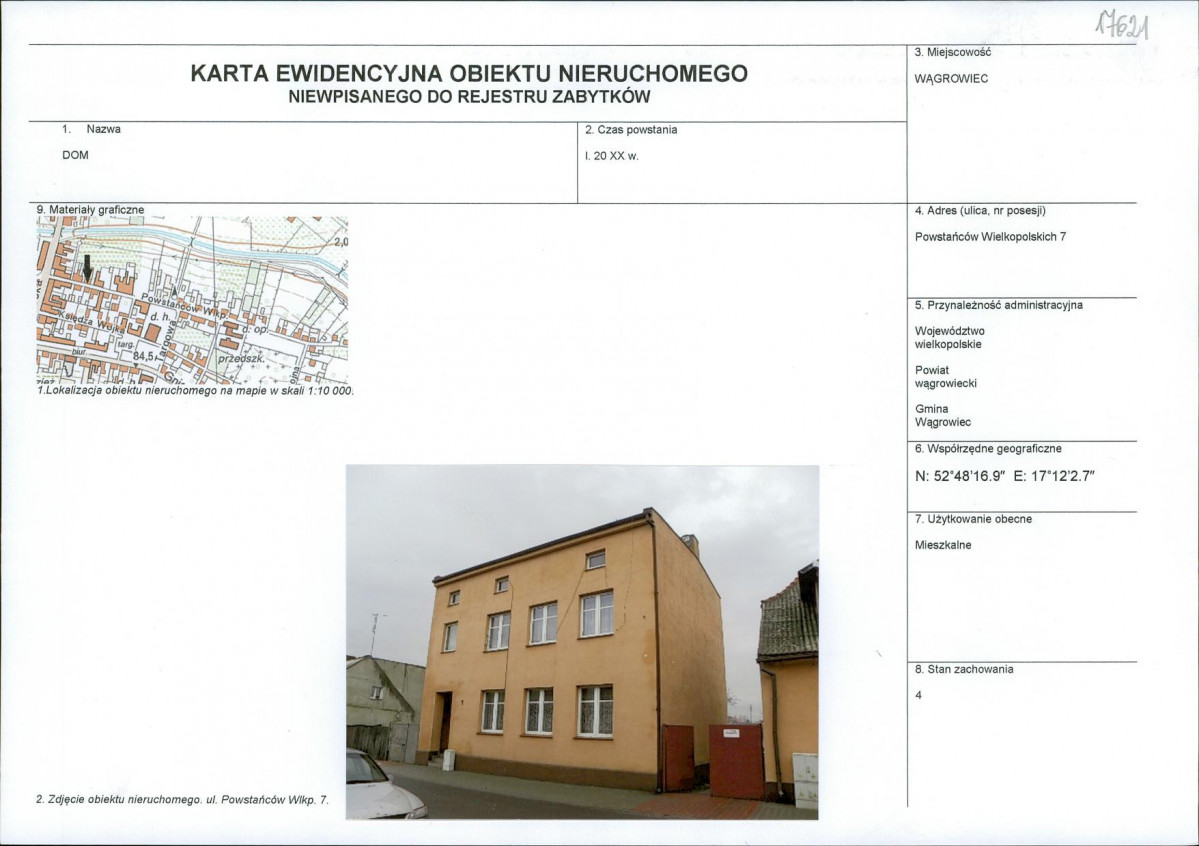 KEZN - Karta obiektu niewpisanego do rejestru, skan nr 1