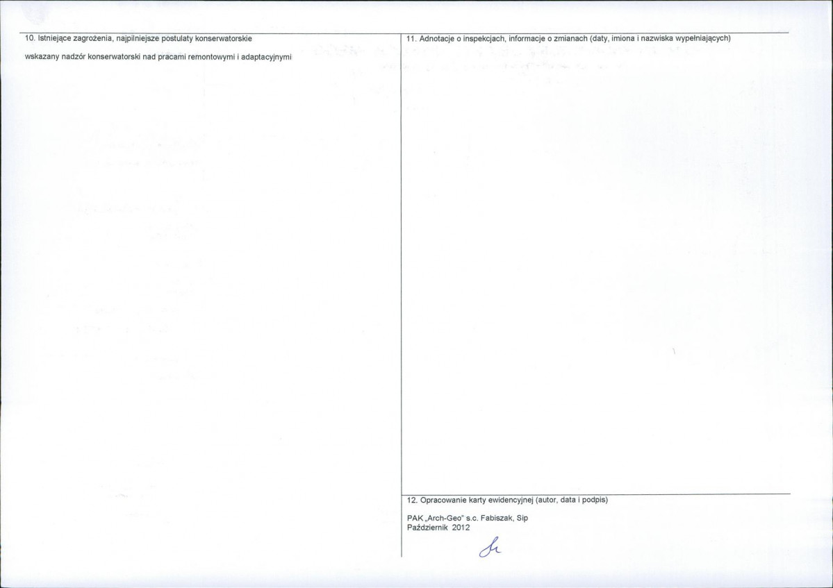 KEZN - Karta obiektu niewpisanego do rejestru, skan nr 2