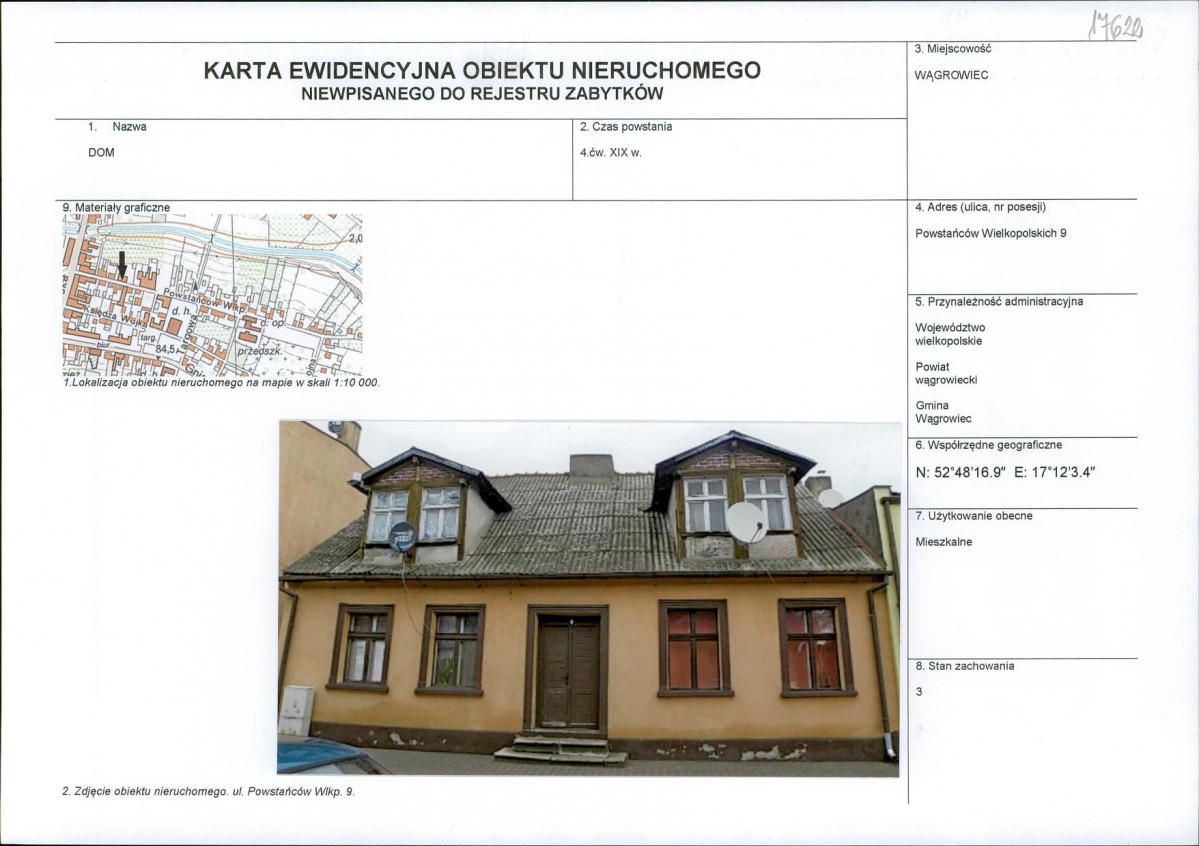 KEZN - Karta obiektu niewpisanego do rejestru, skan nr 1