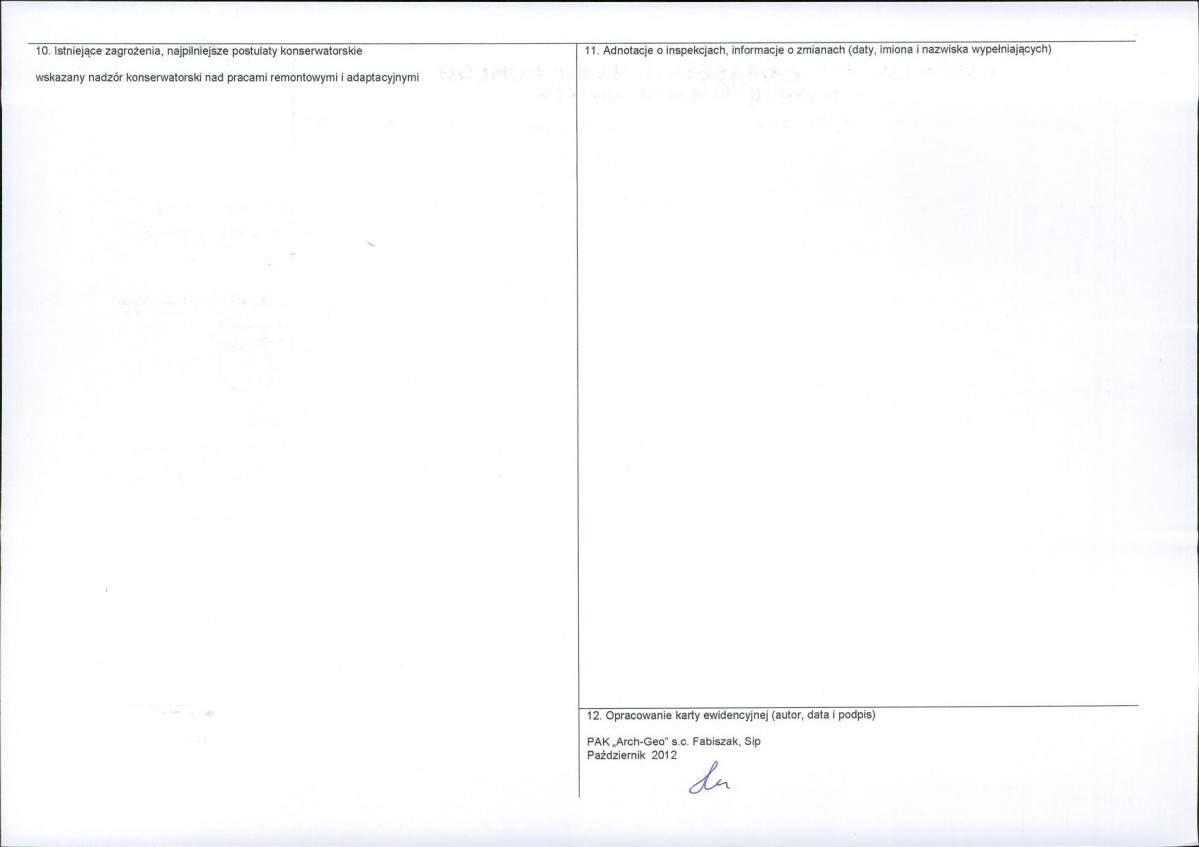 KEZN - Karta obiektu niewpisanego do rejestru, skan nr 2