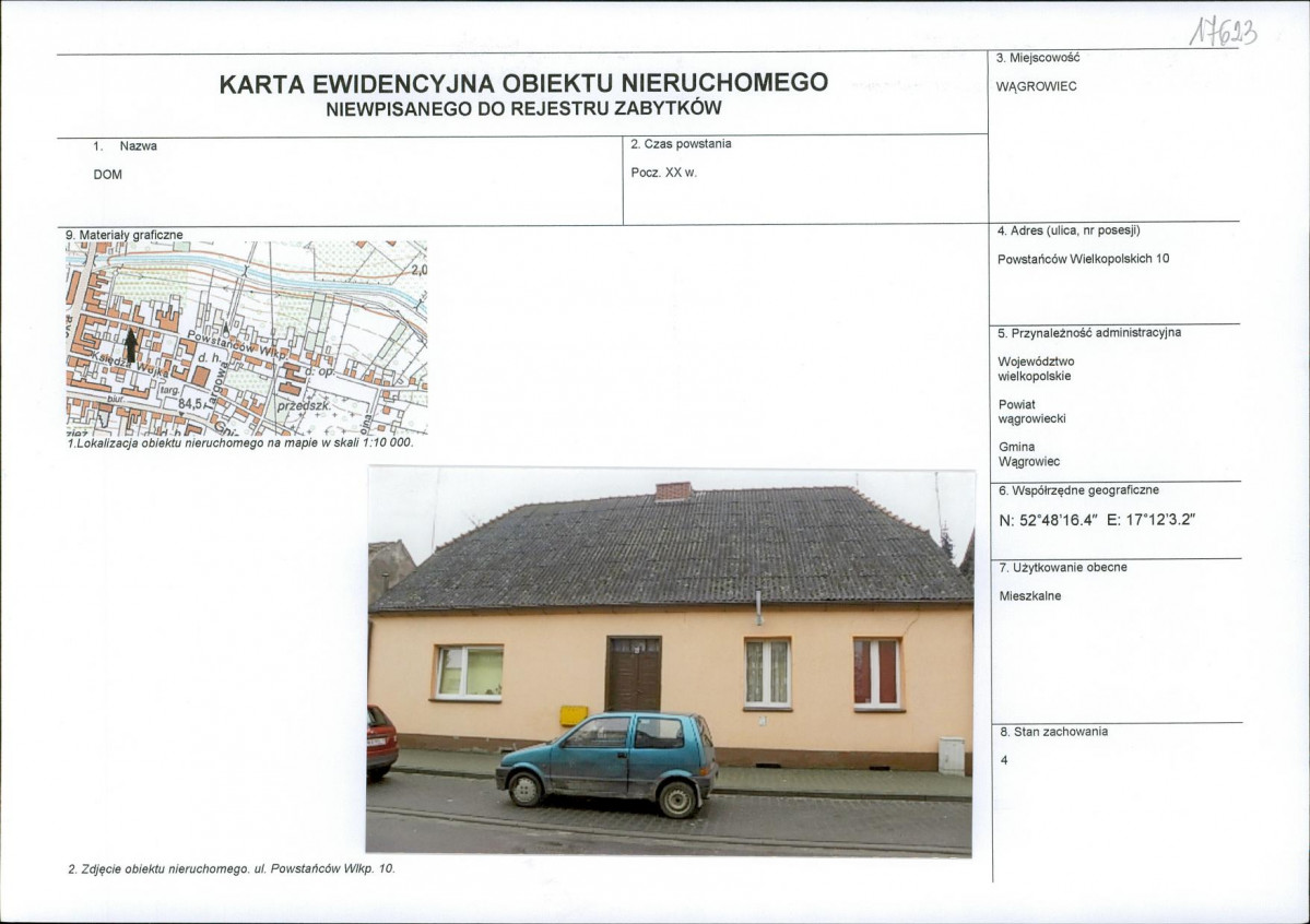 KEZN - Karta obiektu niewpisanego do rejestru, skan nr 1