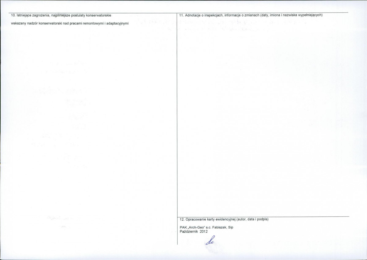 KEZN - Karta obiektu niewpisanego do rejestru, skan nr 2
