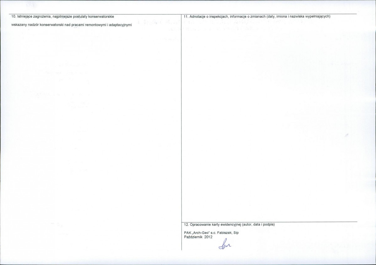 KEZN - Karta obiektu niewpisanego do rejestru, skan nr 2