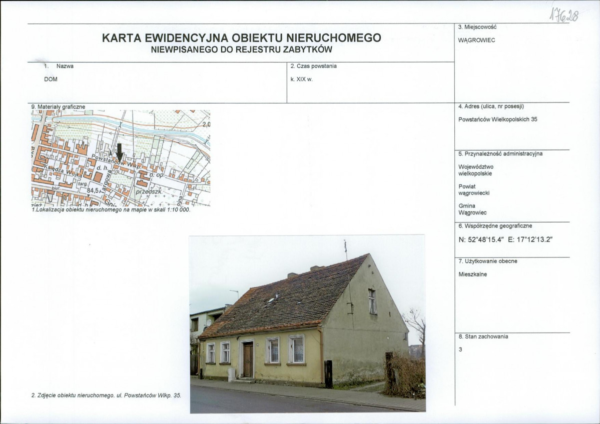 KEZN - Karta obiektu niewpisanego do rejestru, skan nr 1