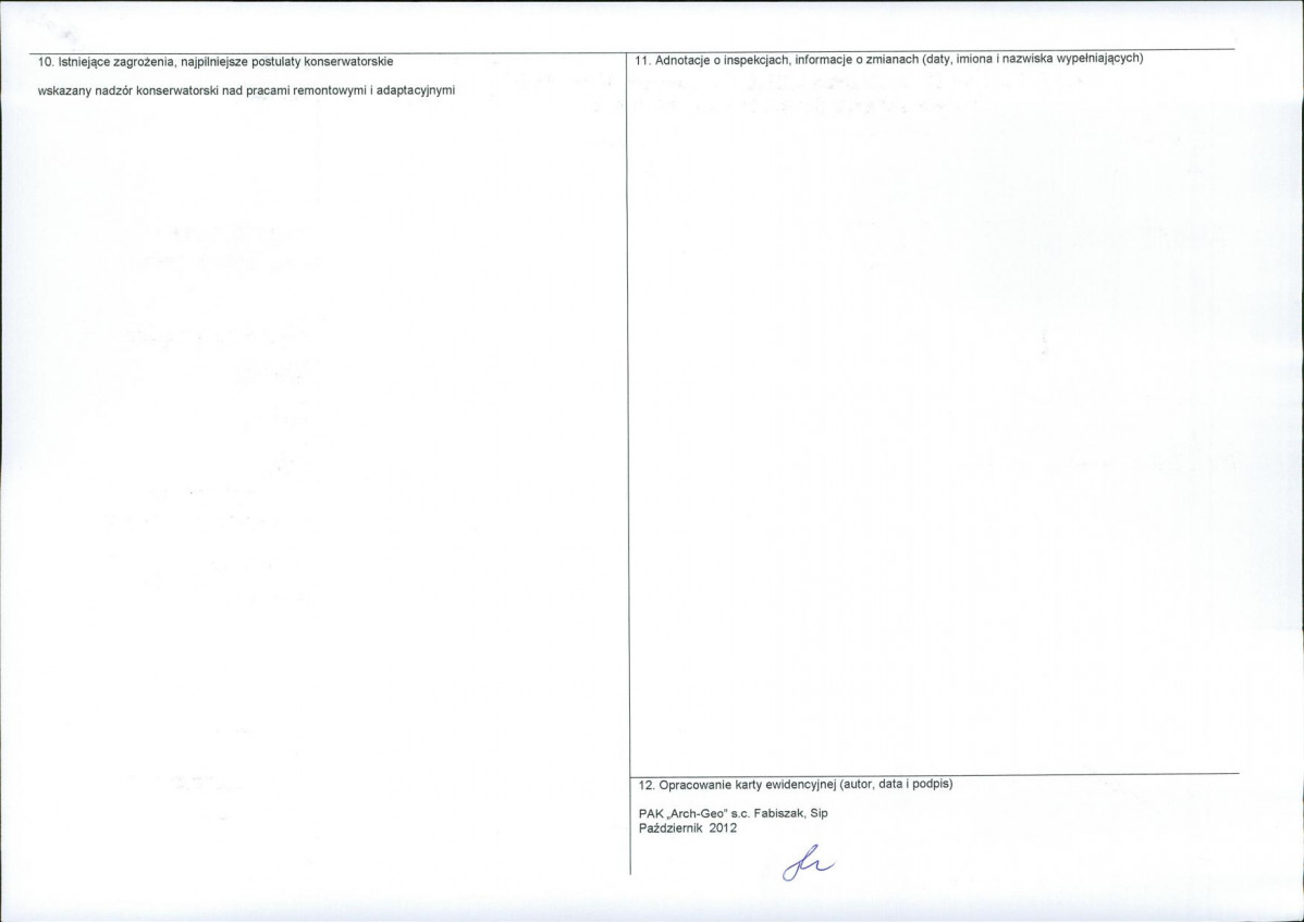 KEZN - Karta obiektu niewpisanego do rejestru, skan nr 2