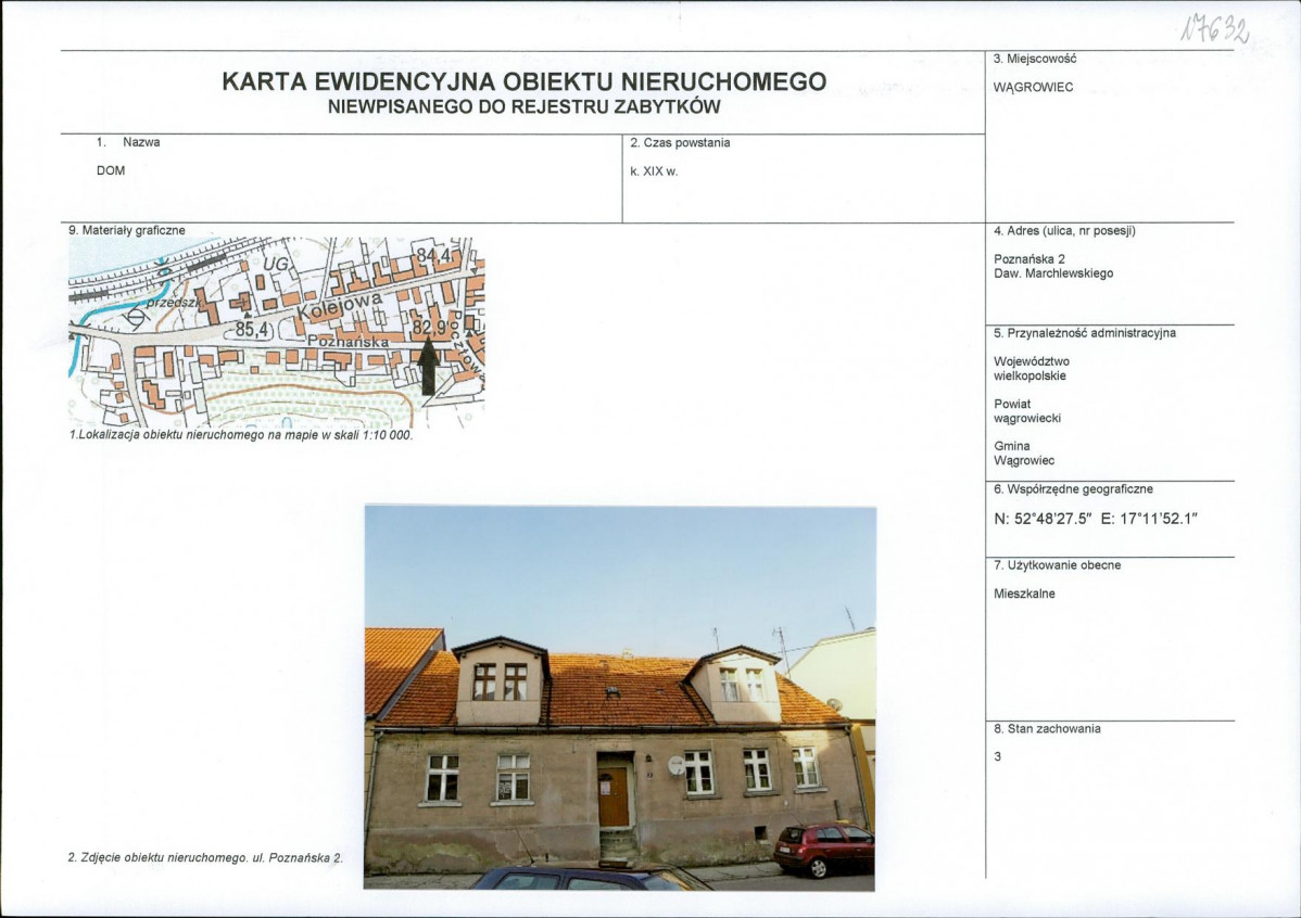KEZN - Karta obiektu niewpisanego do rejestru, skan nr 1