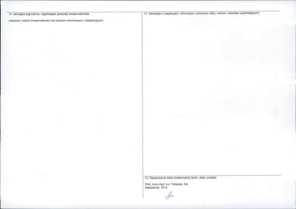 KEZN - Karta obiektu niewpisanego do rejestru, skan nr 2