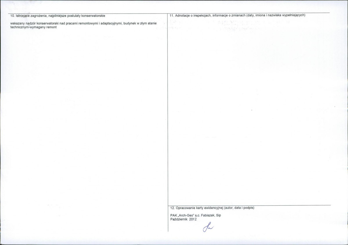 KEZN - Karta obiektu niewpisanego do rejestru, skan nr 2